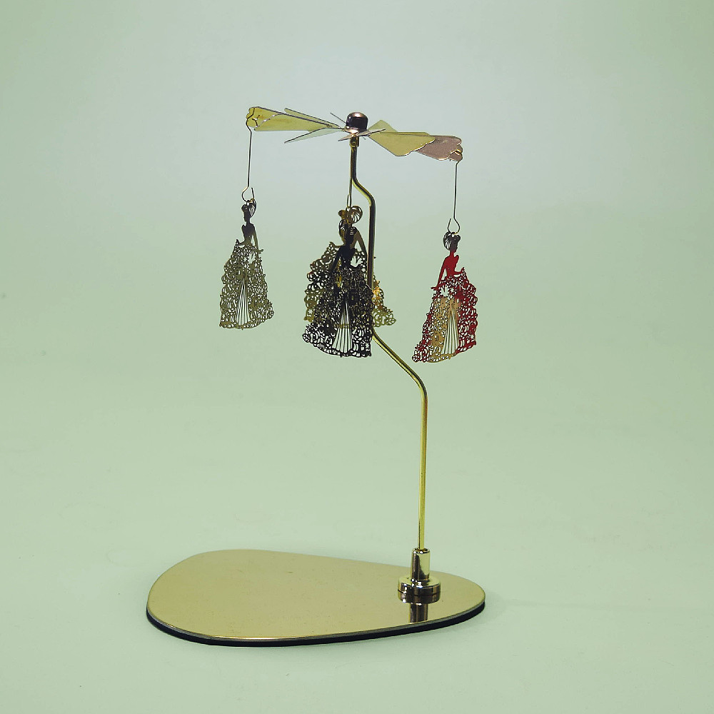 INS Amazon fuente Navidad aromaterapia Acero inoxidable doles triángulo redondo bandeja giratoria candelabro linterna