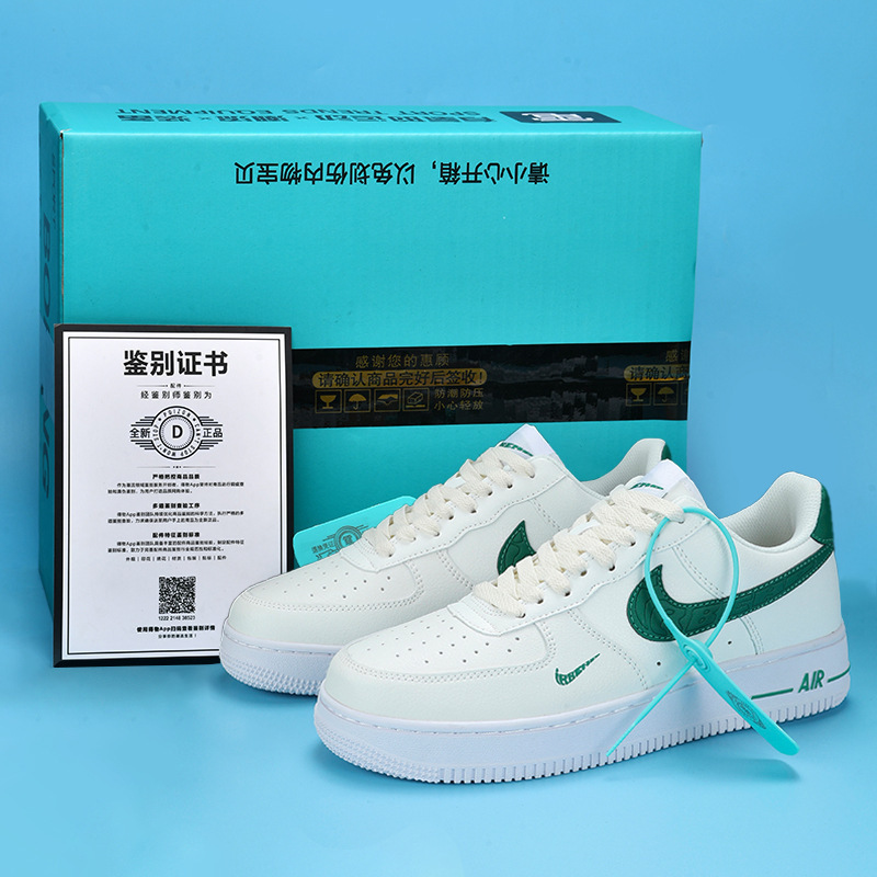 thumbnail for Putian factory direct sales AJ men\&#039;s shoes low-top Air Force No. 1 White Green 40th anniversary limited AF1 Sports Board shoes women