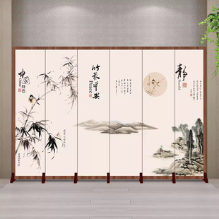 Chinese Landscape Screen Partition Wall Living Room Enters the Door Office Hotel Folding Mobile Home Shelters
