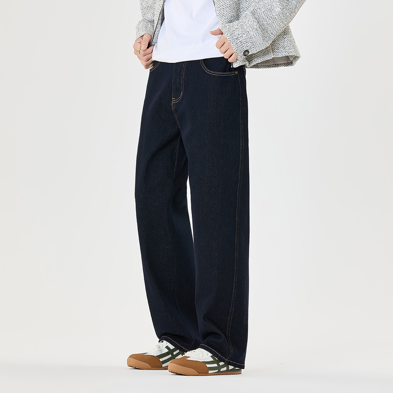 Vintage Men's Jeans Versatile Loose American Washed Three-Dimensional Cut Trendy Men's Pants