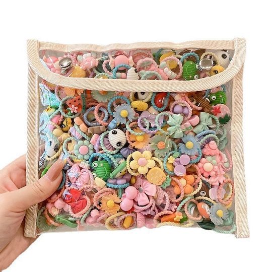 Children's hair accessories cute hair rope summer does not hurt the hair small rubber band baby hair ring hair volume less thumb ring hair rope wholesale