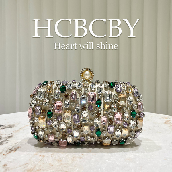 Golden fashionable elegant small clutch bag