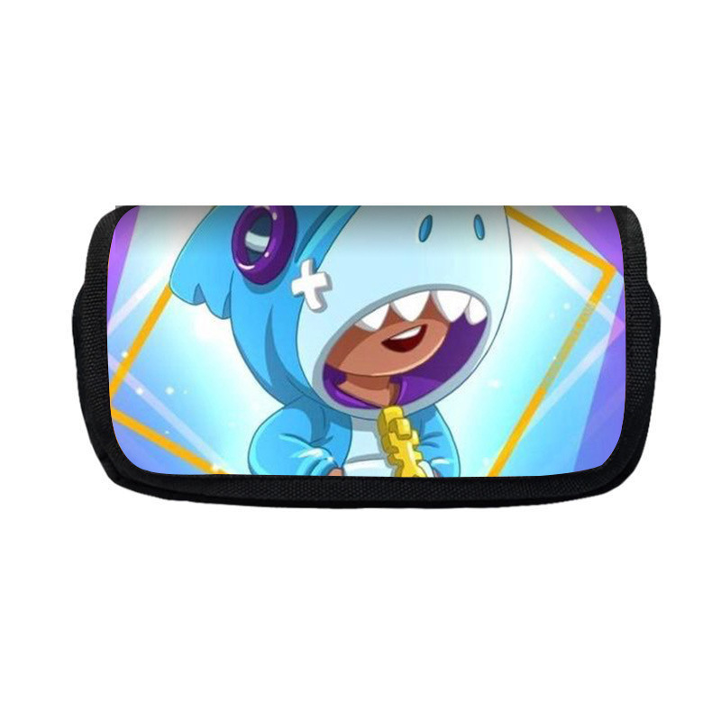 Nuevo salvaje bolsas de lápiz de estudiantes de gran capacidad caja de papelería personaje creativo de niños caja de lápiz doble lote transfronterizo