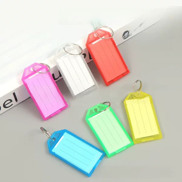 Amazon clamshell transparent plastic key card convenient key chain goods double-sided mark number plate label plate