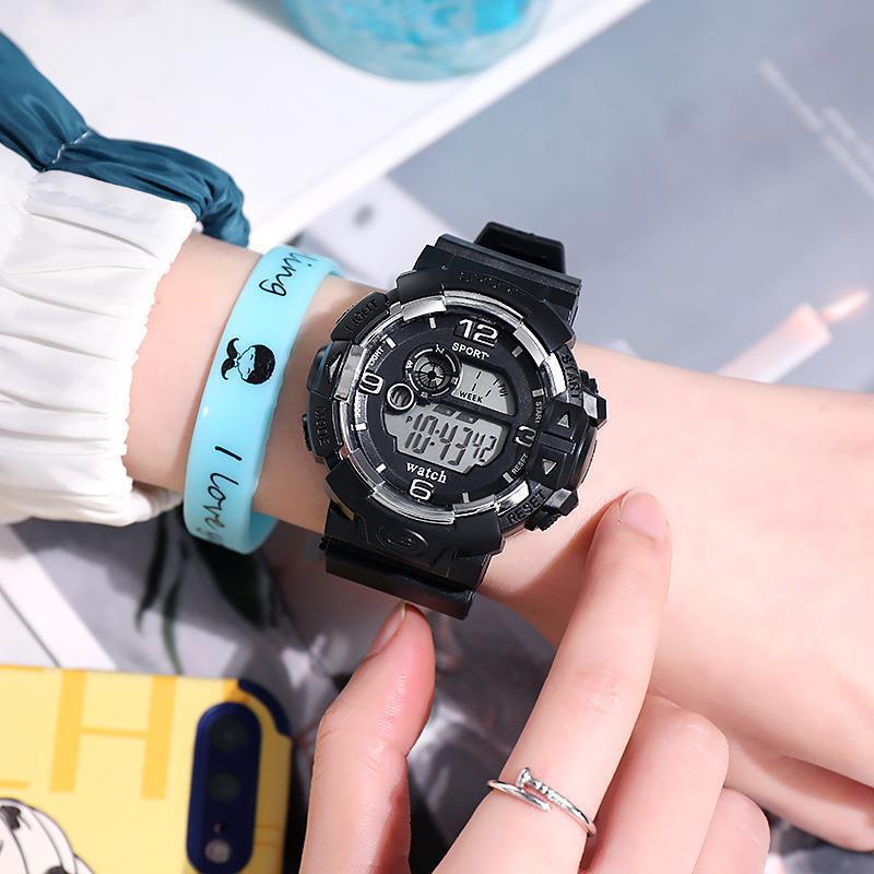 Fresco dulce grande dial reloj mujer estudiante novias pareja deportes impermeable reloj luminoso fabricante