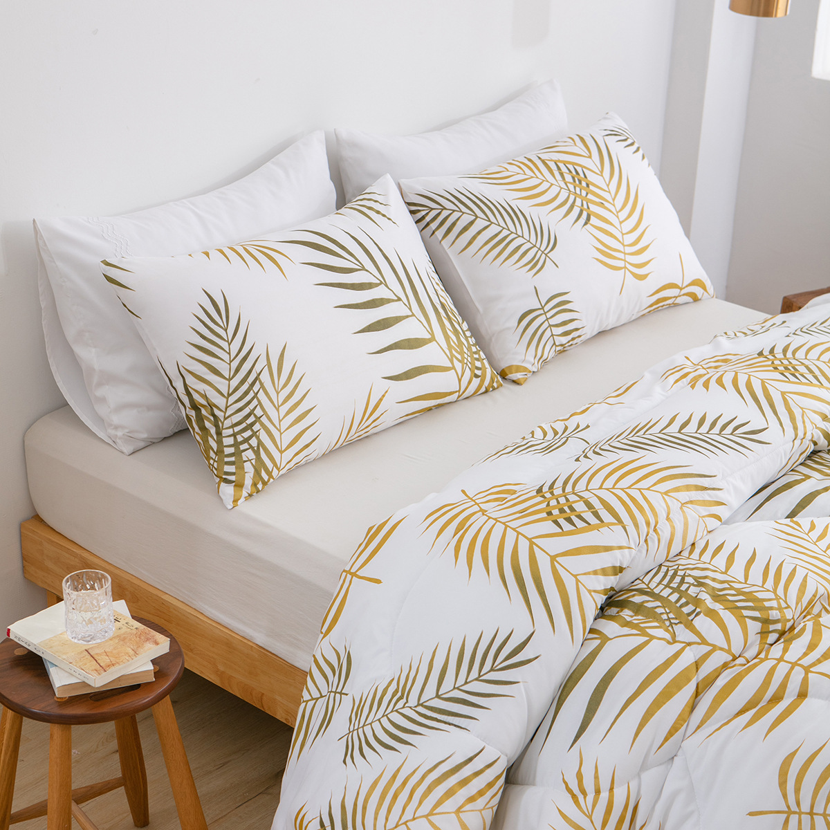 跨境专供亚马逊 外贸家纺床上用品被子胖被冬被wish化纤磨毛印花