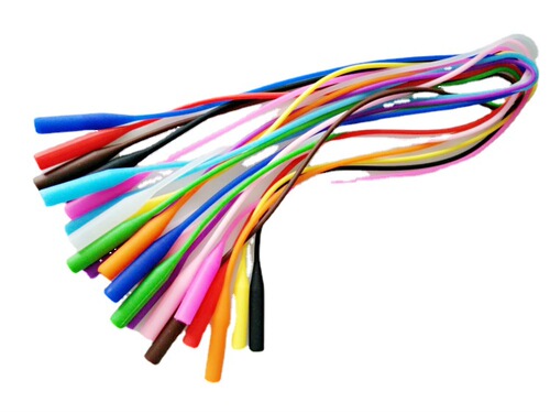 Silicone eyeglass cord, silicone strap, adult and children anti-slip elastic sports silicone eye strap, slim and long style eyeglass leg