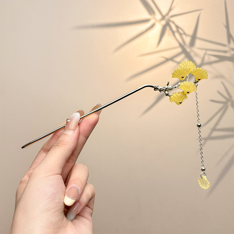 古风西湖会发光的宫灯发簪女金属灯笼发髻凉亭盘发簪子中秋节头饰|undefined
