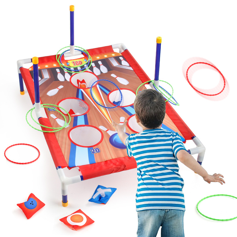 Transfronterizo nuevos juguetes deportivos para niños en interiores y exteriores lanzamiento competitivo bolsa de arena ejercicio interactivo entre padres e hijos lanzando Junta anillo