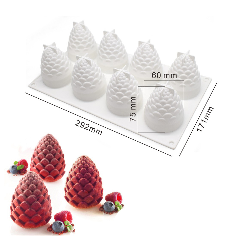 Melocotón manzana pera simulación fruta mousse pastel molde de silicona limón piña mango naranja cereza molde de postre