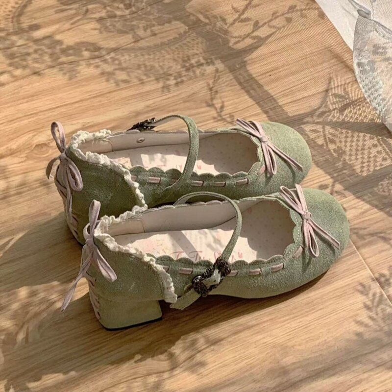 2026 New Japanese Vintage High-Heeled Shoes for Women Dopamine Summer French Retro Round-Toe Mary Jane Lolita Shoes