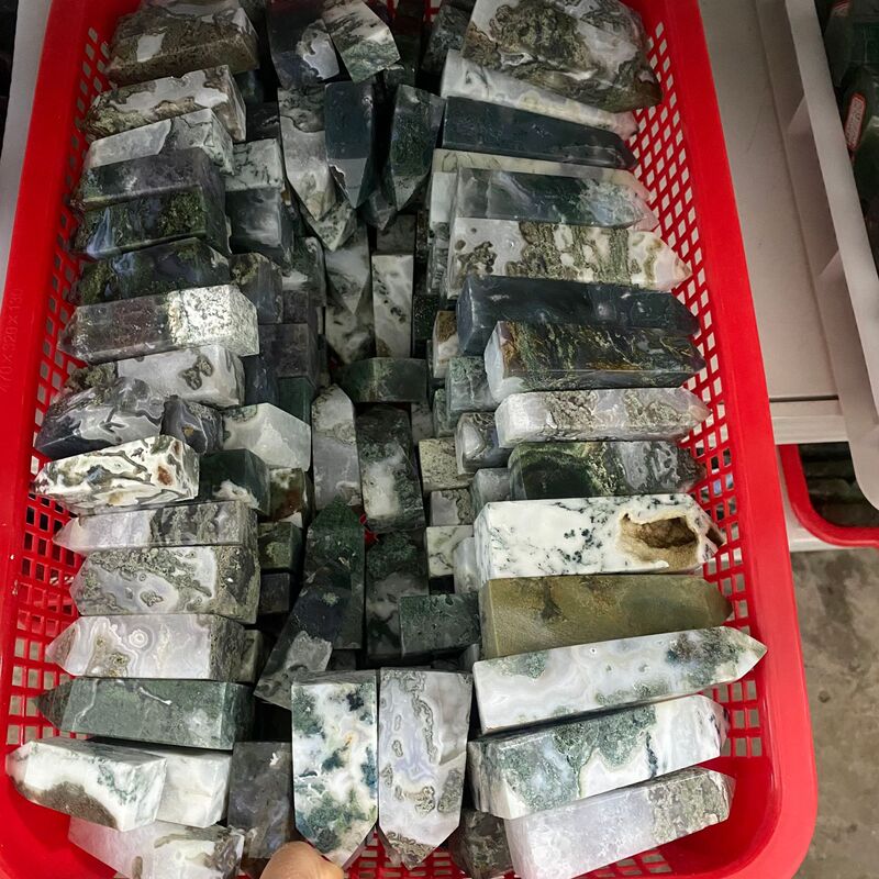 天然水晶摆件水草玛瑙柱子手工雕刻件桌面摆件小摆件装饰摆件 买一送一 图 7