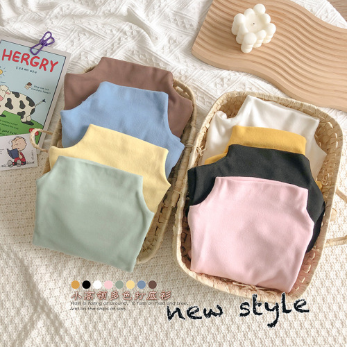 New autumn and winter children's bottoming shirt for girls and babies, German velvet half turtleneck plus velvet inner layer, thick men's all-match long-sleeved clothing