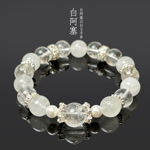 天然汉白玉水晶手串白阿塞顶珠高端原创小红书女爆款直播批发代发