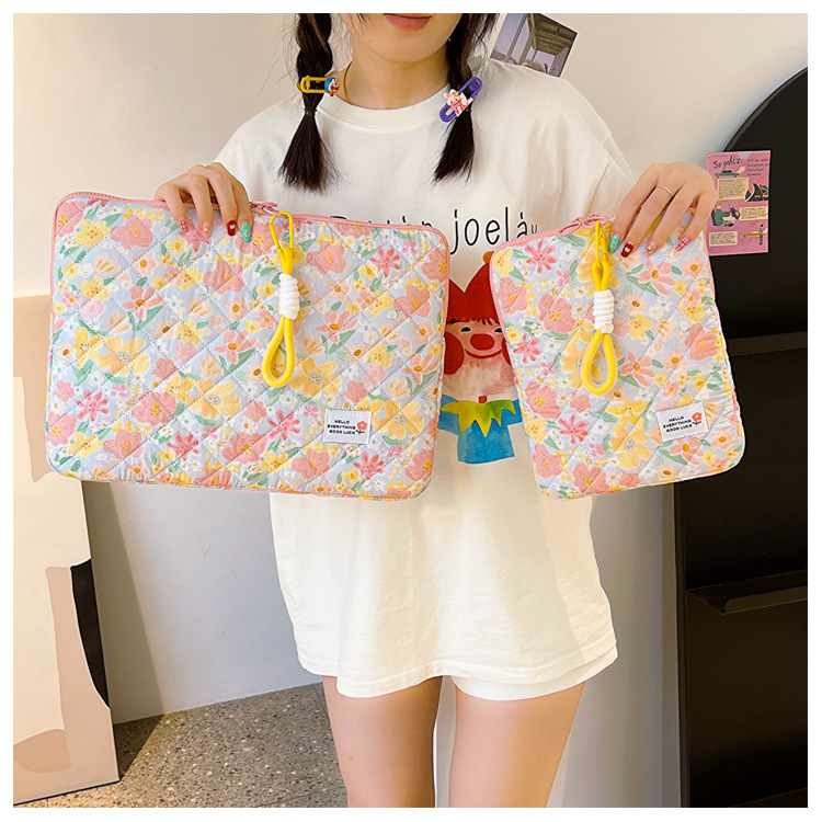 フレッシュな花の新しいノートパソコンのバッグ女性11インチ13インチ15インチ内胆バッグ高颜値ipad収納バッグ|undefined