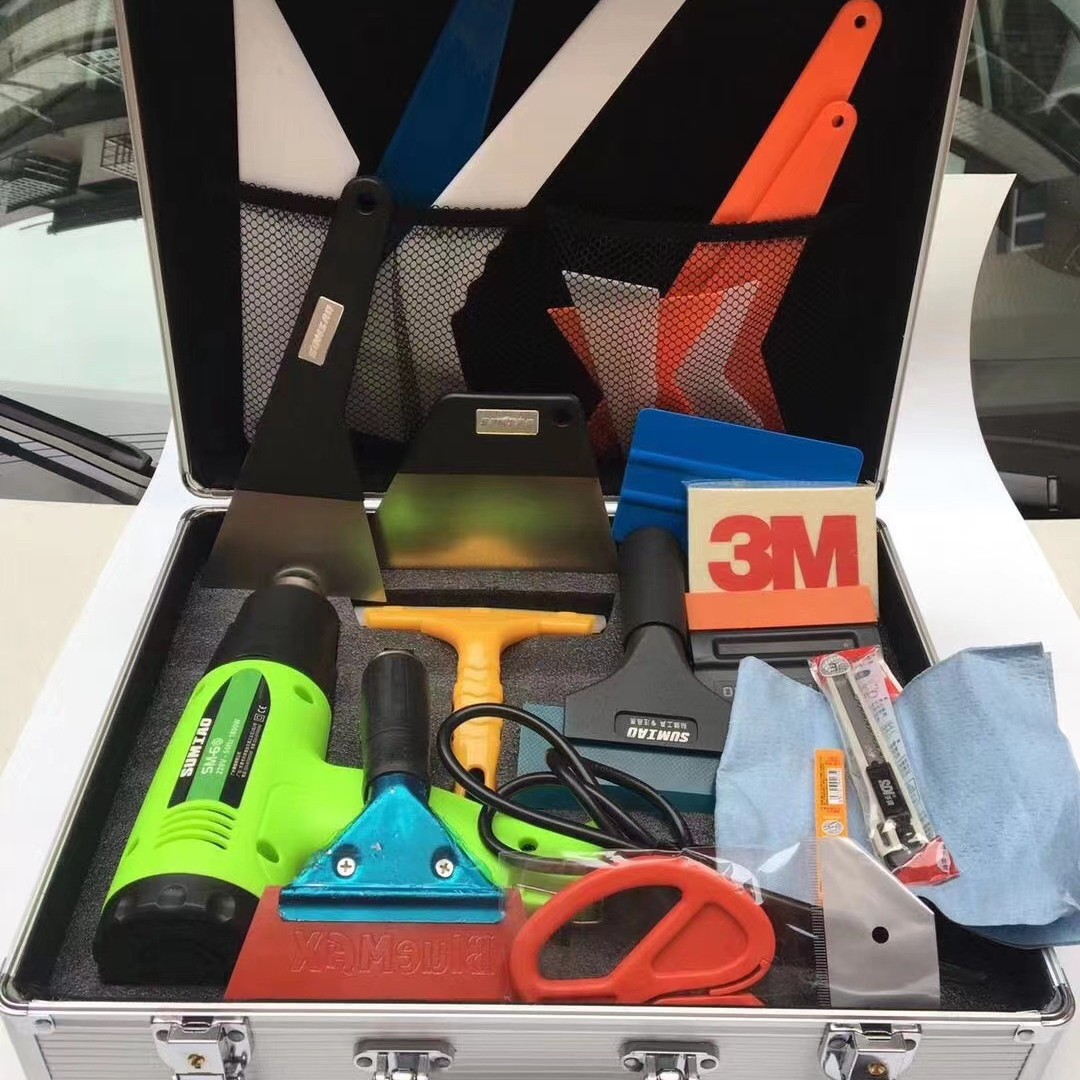 汽车贴膜工具套装素描贴膜刮板带数显烤工具箱全套刮板22件工具