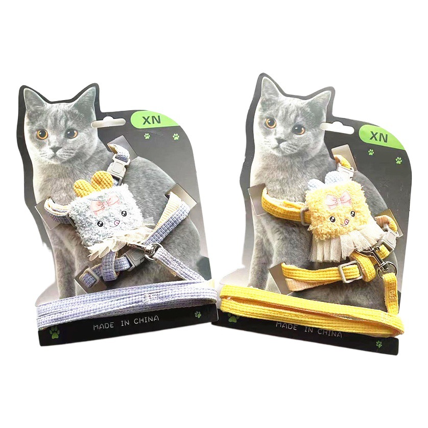 Pet cat leash vest-style anti-break cat walking rope chest strap for outing