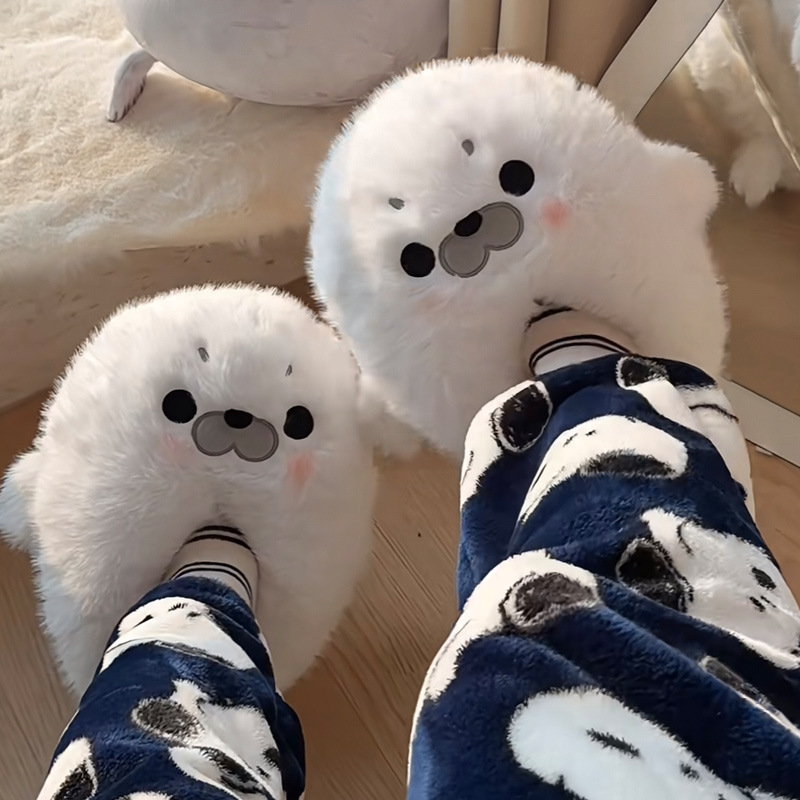 Little Seal Cotton Slippers Home Indoor Non-Slip Floor Cotton Shoes Cartoon Cute Plush Doll Thickeneded Warm Cotton Shoes Little Seal Cotton Slippers Home Indoor Non-Slip Floor Cotton Shoes Cartoon Cute Plush Doll Thickeneded Warm Cotton Shoes
