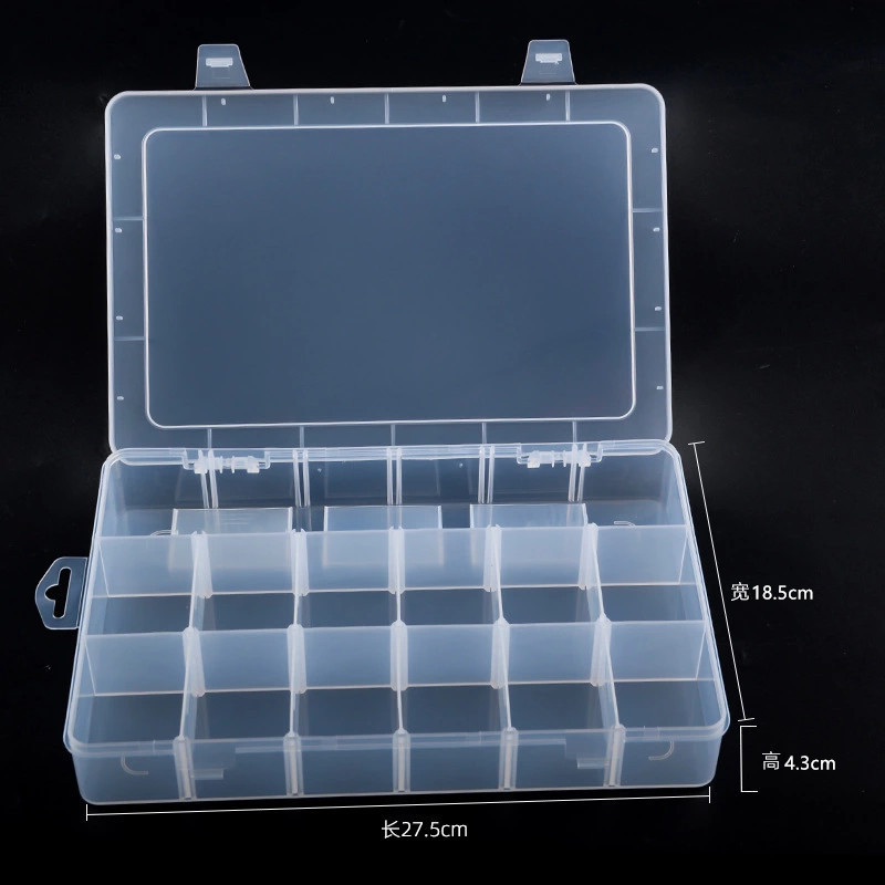 18格可拆卸PP透明零件盒塑料工具元件盒积木玩具收纳盒子塑胶盒