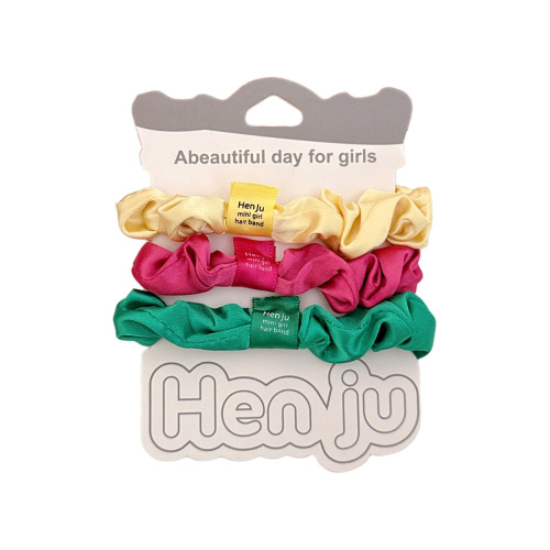 Colorful combination small intestine hair tie simple and elegant sense matchable head accessory cute girl elastic ponytail hair tie accessory