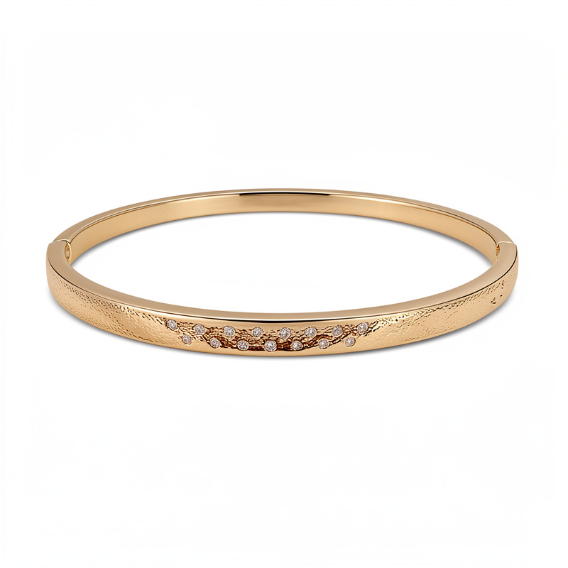 18k oro real electro galvanizado piedra plegado pulsera simple temperamento pulsera de moda ligera lujo nicho joyas de alta calidad