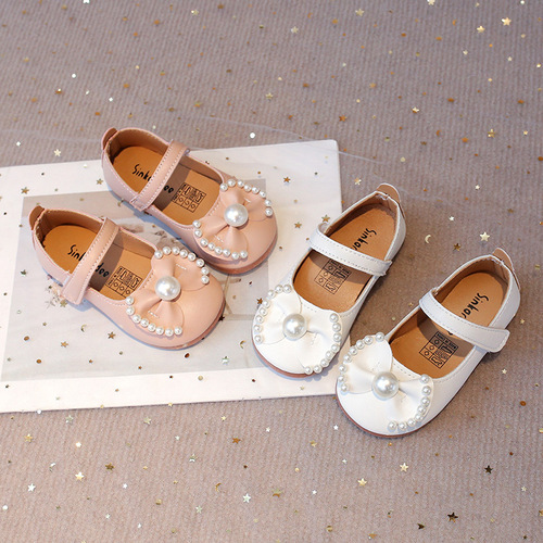 Little Girl Butterfly Bow Princess Shoes Spring and Autumn New Soft Sole Anti-Slip Casual Shoes Children Fashion European and American Small Leather Shoes