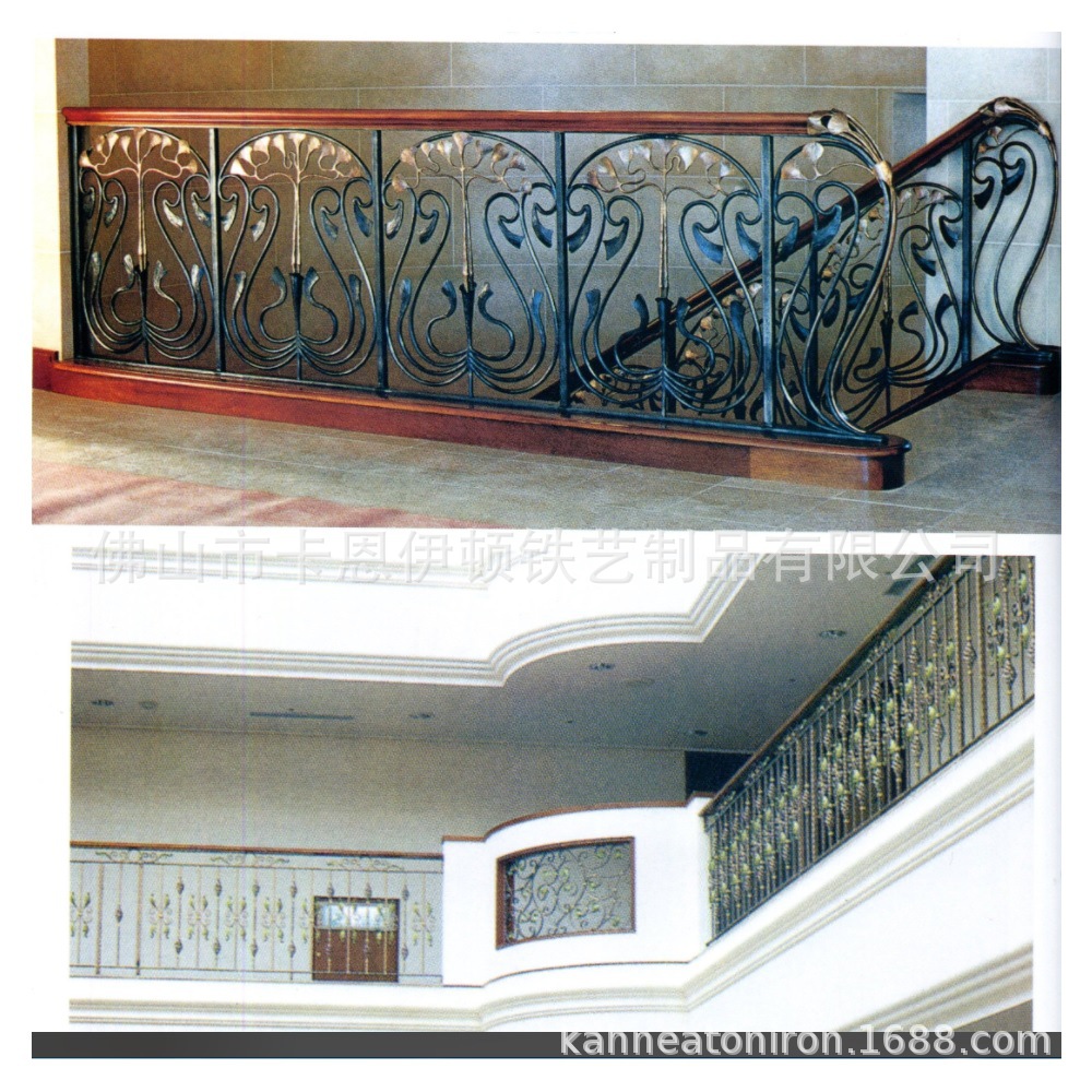 锌钢铁艺楼梯扶手不锈钢护栏消防栏杆佛山厂家安装出口混凝土镀锌