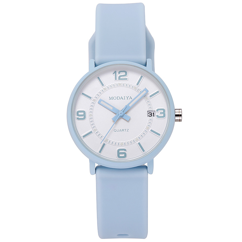 Estilo coreano simple moda silicona High School reloj de cuarzo reloj de calendario luminoso de gelatina de aspecto alto