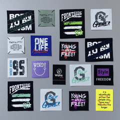 New Trend Socks Label, Pants, Bags, Accessories, Fabric Label, Flexo Printing Fabric Label, Combined Trademark, Box Bags, Hat Decorative Labels