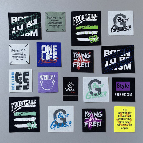 New Trend Socks Label, Pants, Bags, Accessories, Fabric Label, Flexo Printing Fabric Label, Combined Trademark, Box Bags, Hat Decorative Labels