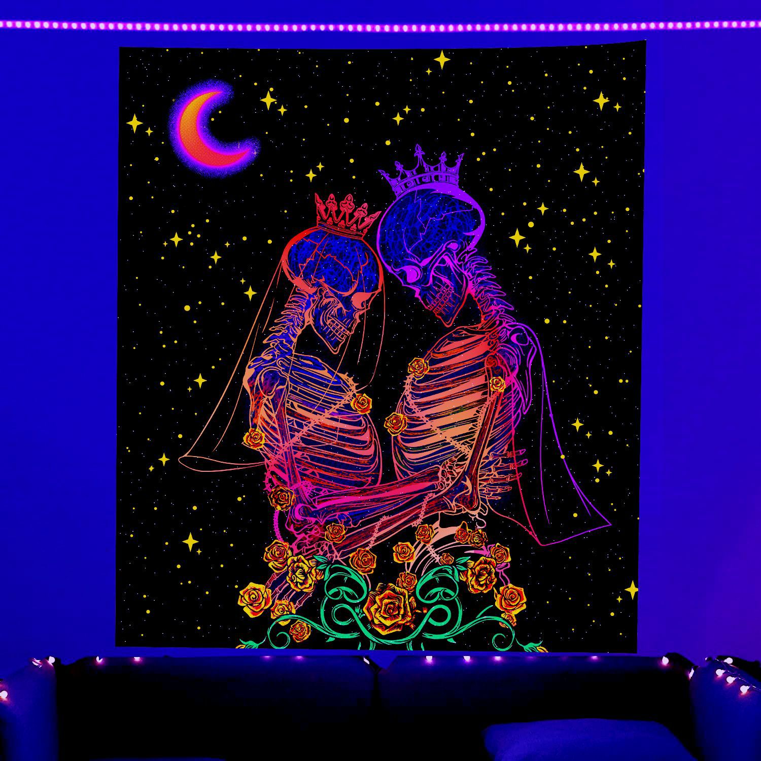 Fashion Style Halloween Fashion Skull Polyester Tapestry Wall Art