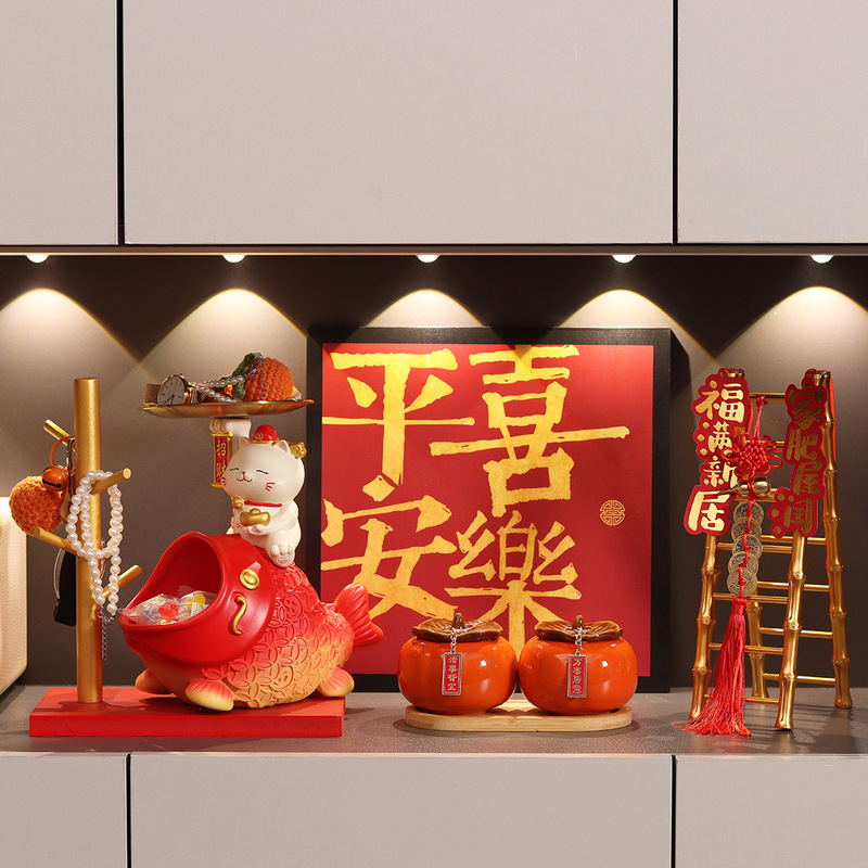 Koi Lucid Cat Entrance Key Storage Resin Ornaments Housewarming New Home Living Room TV Cabinet Home Decoration Gifts Koi Lucid Cat Entrance Key Storage Resin Ornaments Housewarming New Home Living Room TV Cabinet Home Decoration Gifts