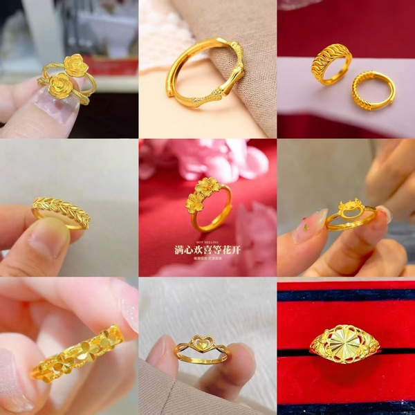 High imitation gold -plated big leakage small blessing ring Douyin…