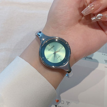 KLOSON克洛森小众气质时尚银色女士石英手镯表小巧高颜值镯式腕表