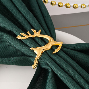 Hotel tableware Christmas fawn napkin buckle napkin ring napkin ring alloy mouth cloth ring manufacturers wholesale