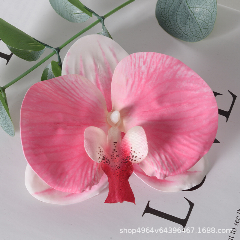 Película blanca Phalaenopsis flor cabeza pétalo simulación flor accesorios tocado horquilla diy flor decorativa de boda hecha a mano