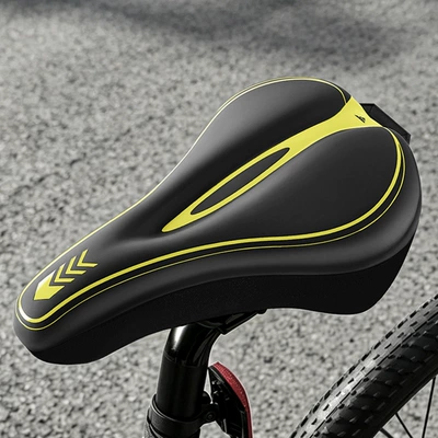 Seat cushion, seat cover Bike Widened and Thickened Silicone - liquid-silicone-yellow-fully-wrapped