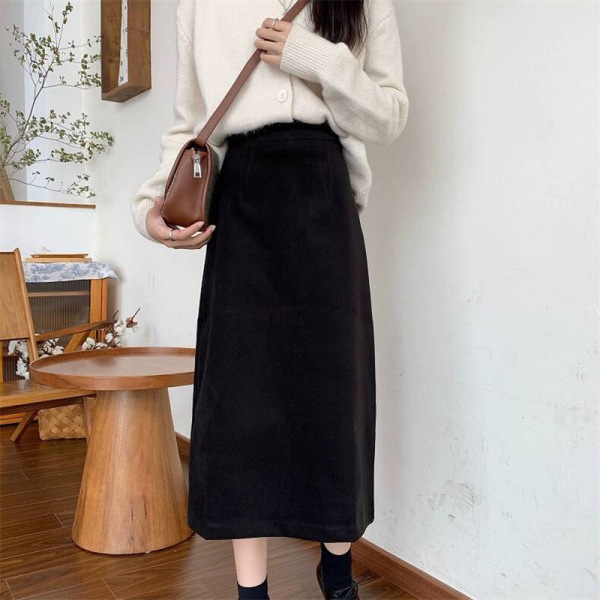 Black summer professional long skirt