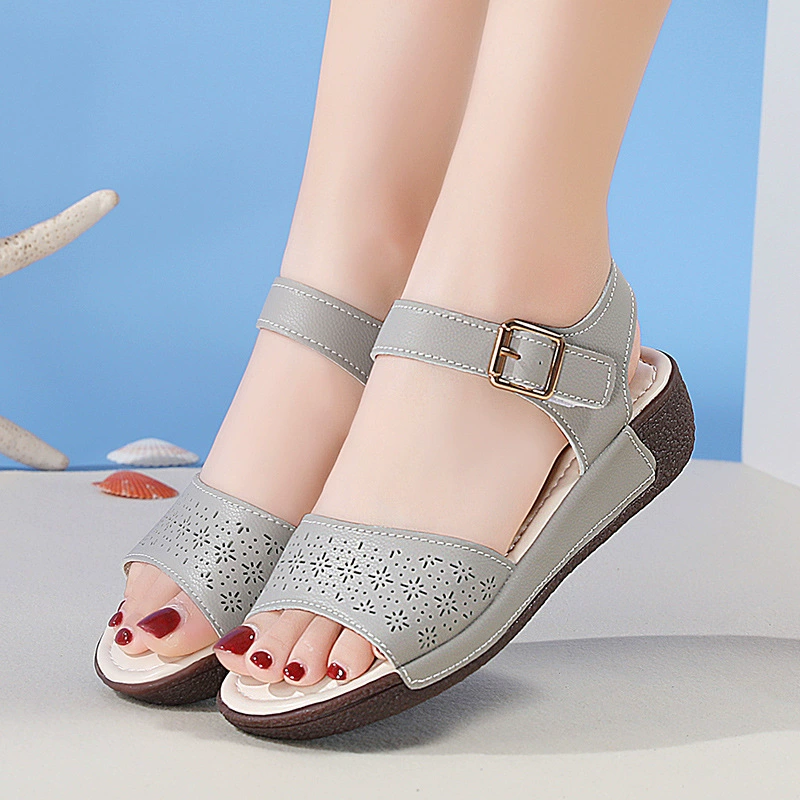 Summer leather comfortable shoes for mother platform, baby rocker, sandals, footwear
