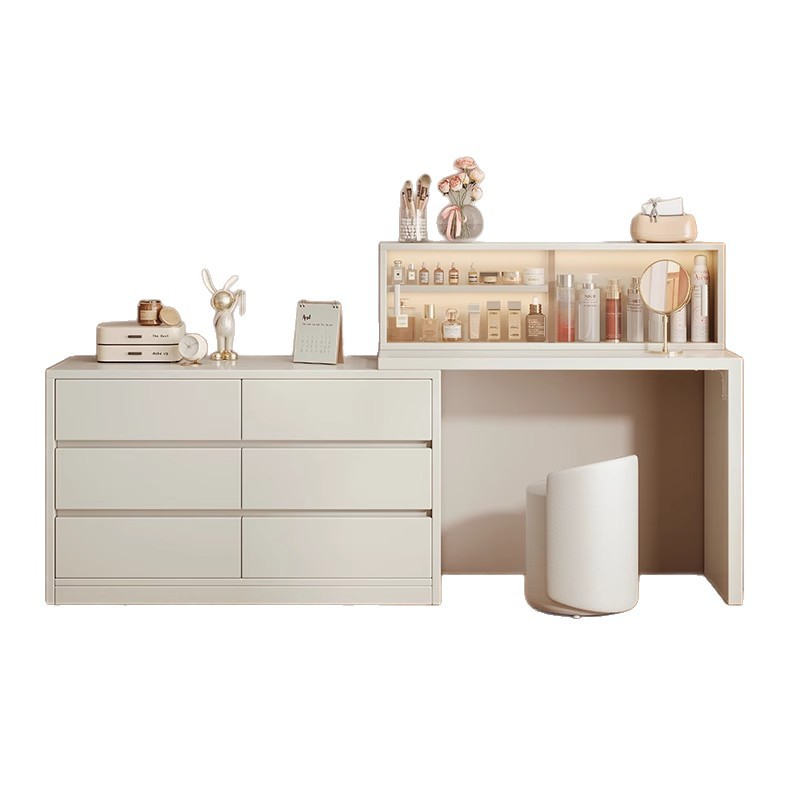 Tocador, cómoda, todo en uno, simple, moderno, armario de almacenamiento, mesa de tocador de dormitorio, armario de cola de cama, escritorio de computadora, escritorio de maquillaje, almacenamiento
