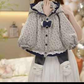 女童冬季棉服2025新款连帽外套女宝宝洋气加棉加绒加厚棉衣上衣靓