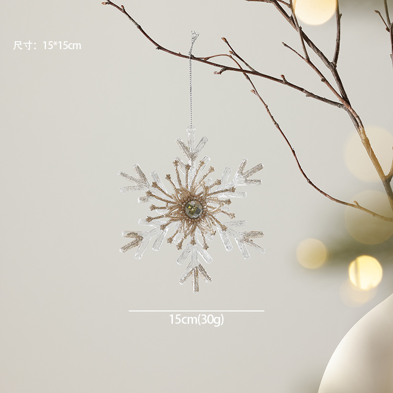 Decoraciones de árbol de Navidad ventana escenario de decoración accesorios colgante acrílico transparente flocos de nieve guirnaldas bolsas de regalo colgante