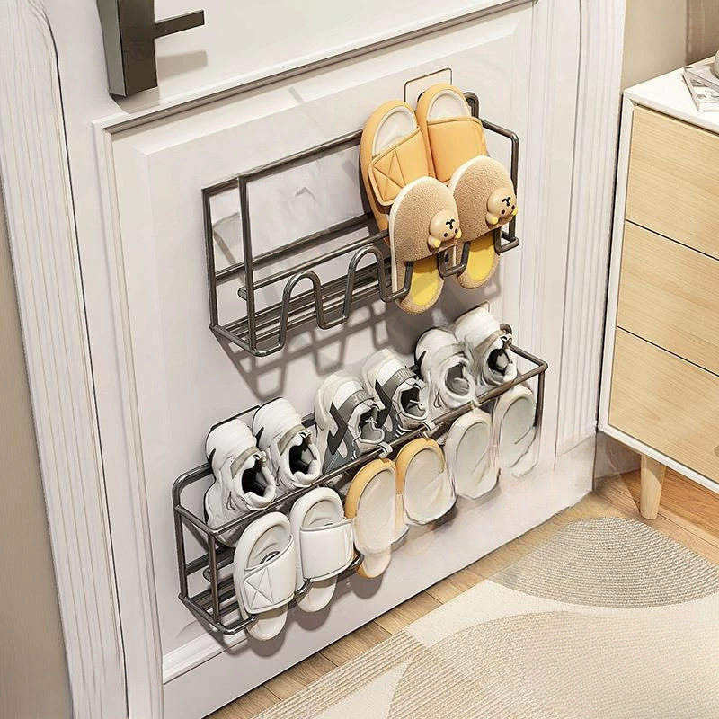 Настенная дверная полка для ванной комнаты без перфорации, простая полка для обуви, новая дверная полка для обуви, общежитие без стен Youqin