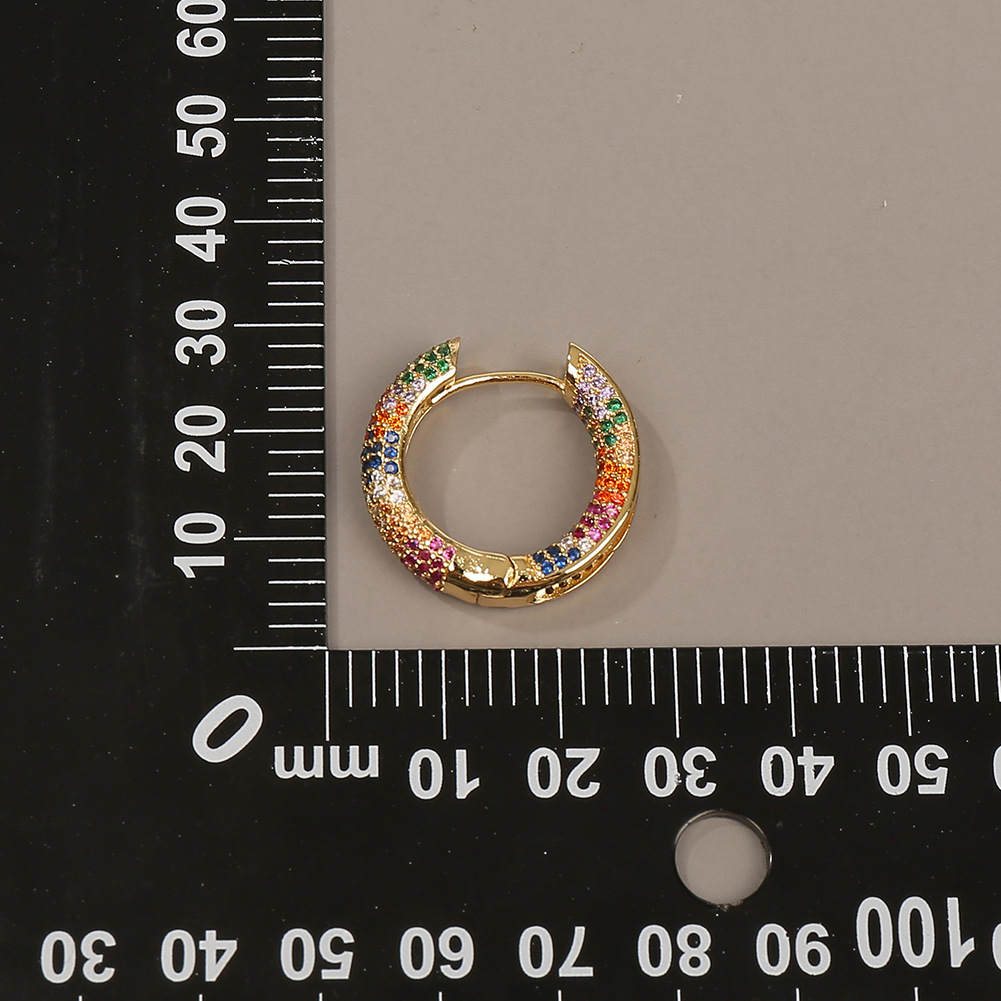 New Fashion Copper Micro-inlaid Color Full Zircon Earrings display picture 1