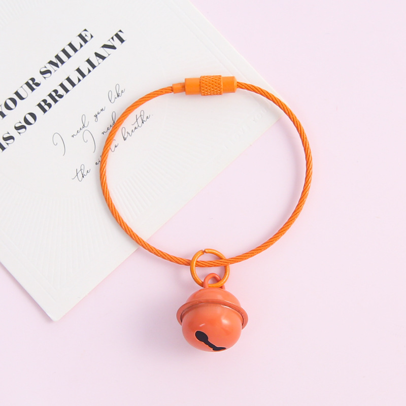 Orange small bell, steel wire, 17mm