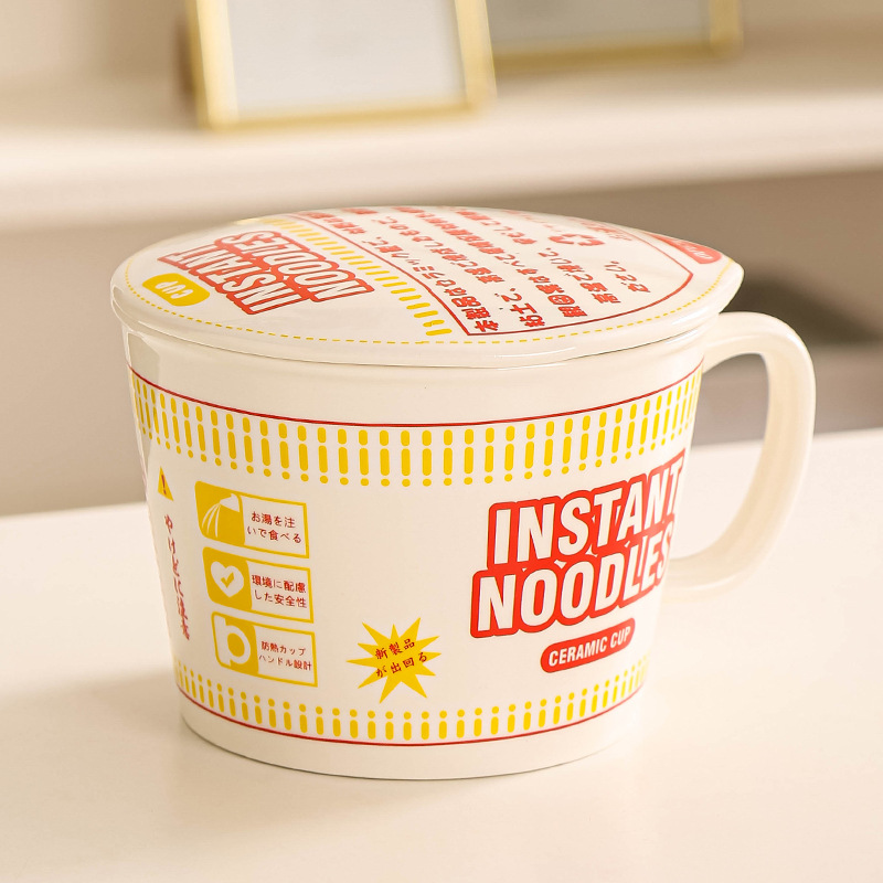 Tazón de fideos instantáneos de estilo japonés horno de microondas disponible Internet celebridad Wordy tazón de polvo de Caracol dormitorio de estudiantes taza de fideos instantáneos cerámica lindo