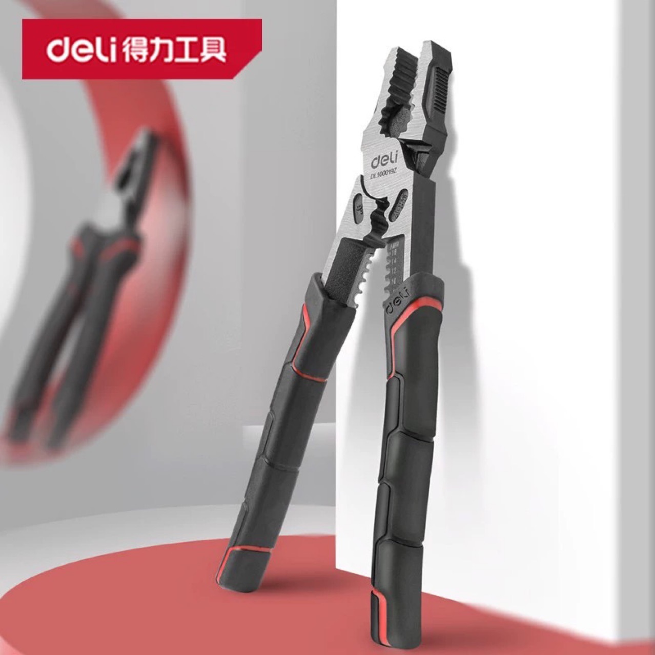 得力工具 8/9寸钢丝钳多功能省力型电工专业级老虎钳DL100018 19Z