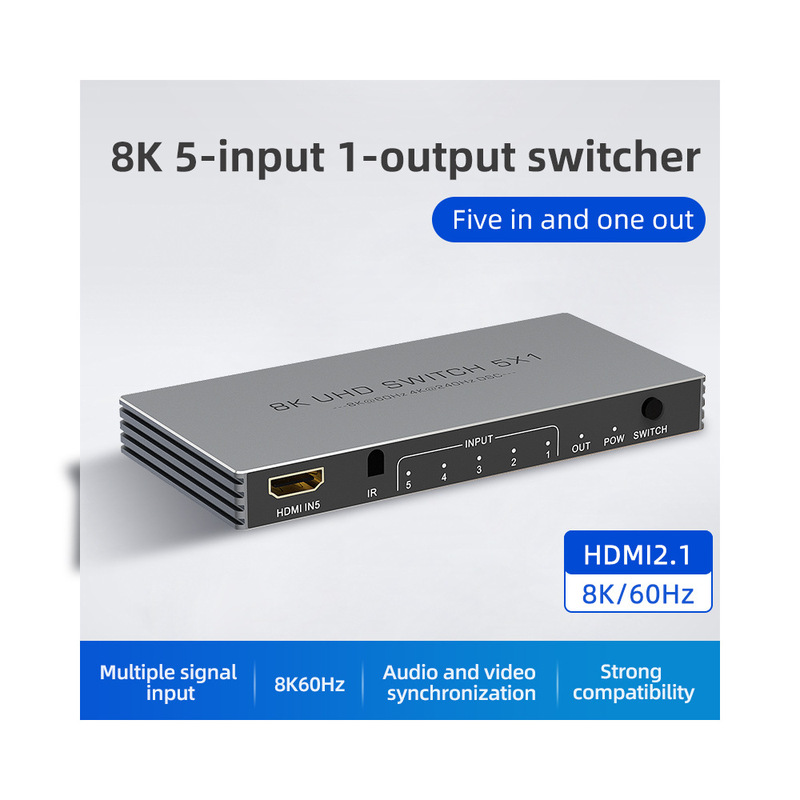Hdmi2.1 High-Definition 8K60 Three-Four-Five-In-One-Out Video Switcher 4K240Ps5 and Other Multi-Signal Switchers