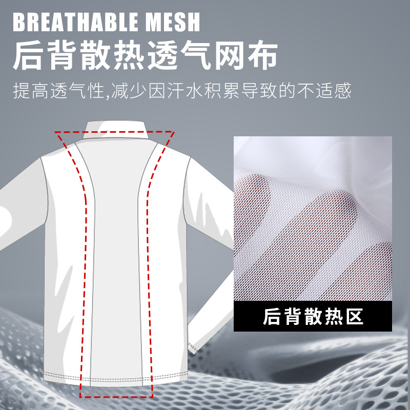 Áo thun dài tay golf nam Mo EYES chất lụa lạnh thoáng khí — M25YF032 trắng lụa lạnh tay dài [lụa lạnh mát/lưới thoáng khí sau lưng/độ đàn hồi cao mềm mại], M25YF032 đen lụa lạnh tay dài [lụa lạnh mát/lưới thoáng khí sau lưng/mềm dẻo đàn hồi cao]