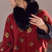 2026秋冬季新中式国风保暖设计高端气质感狐狸毛毛领 MX072